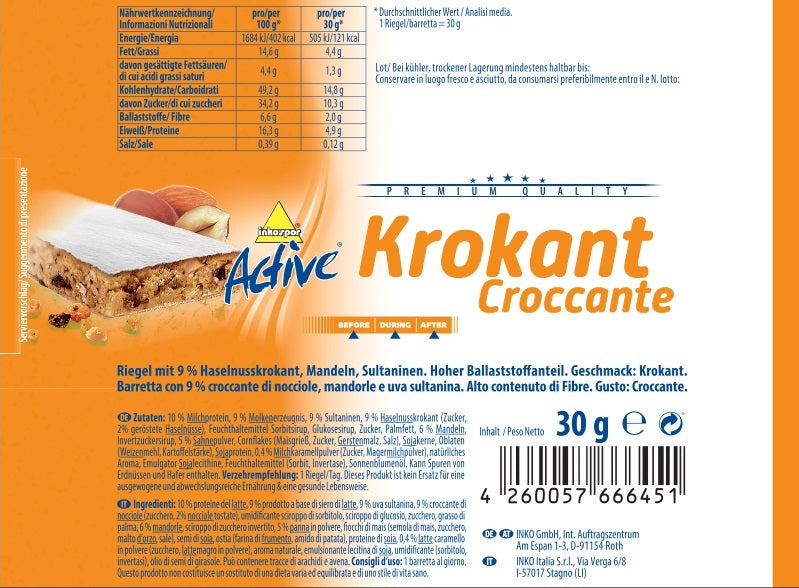 ACTIVE Power Snack - Haselnuss Krokant 24x30g