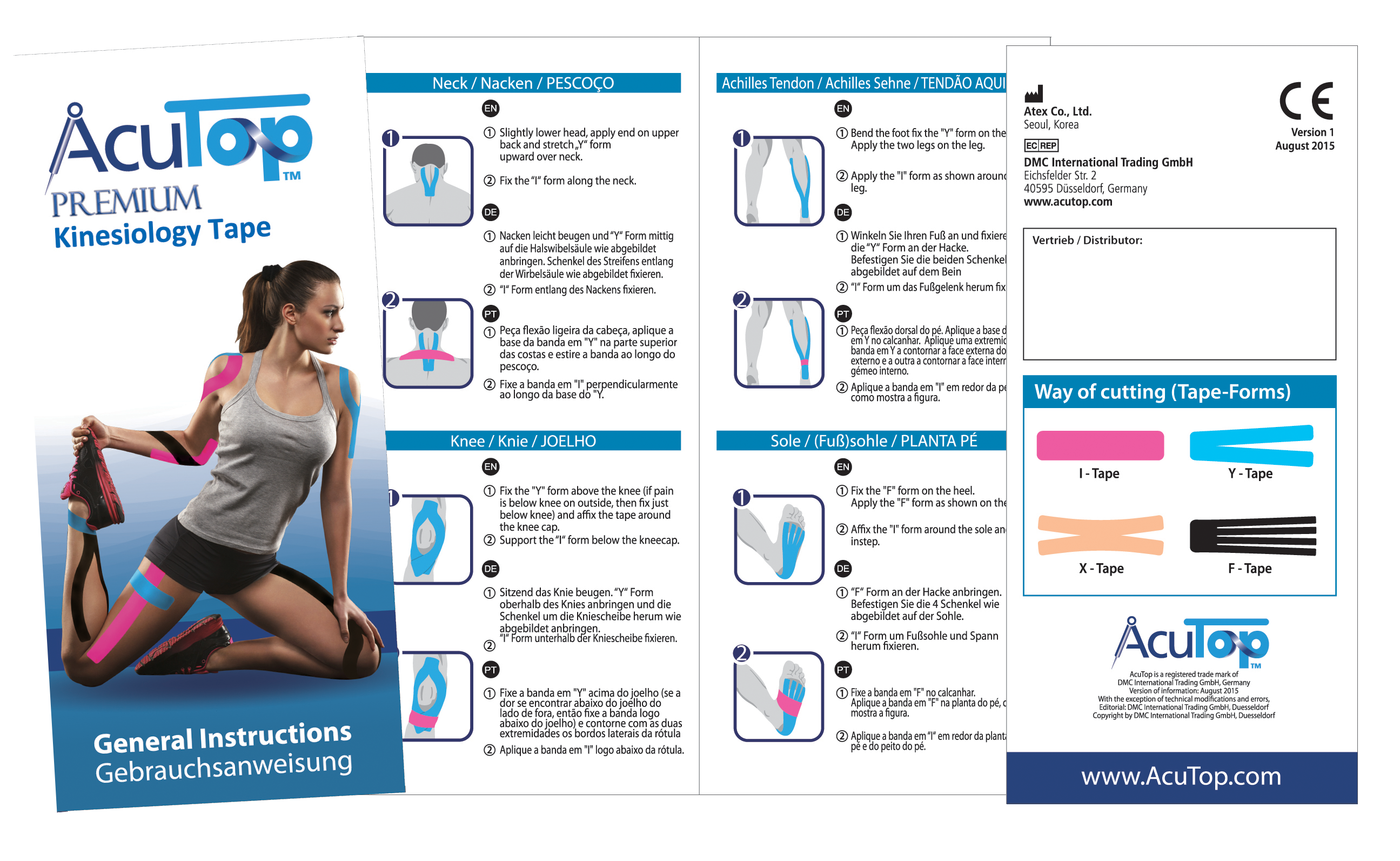 AcuTop® Premium Kinesiology Tape - 2.5 cm x 5m