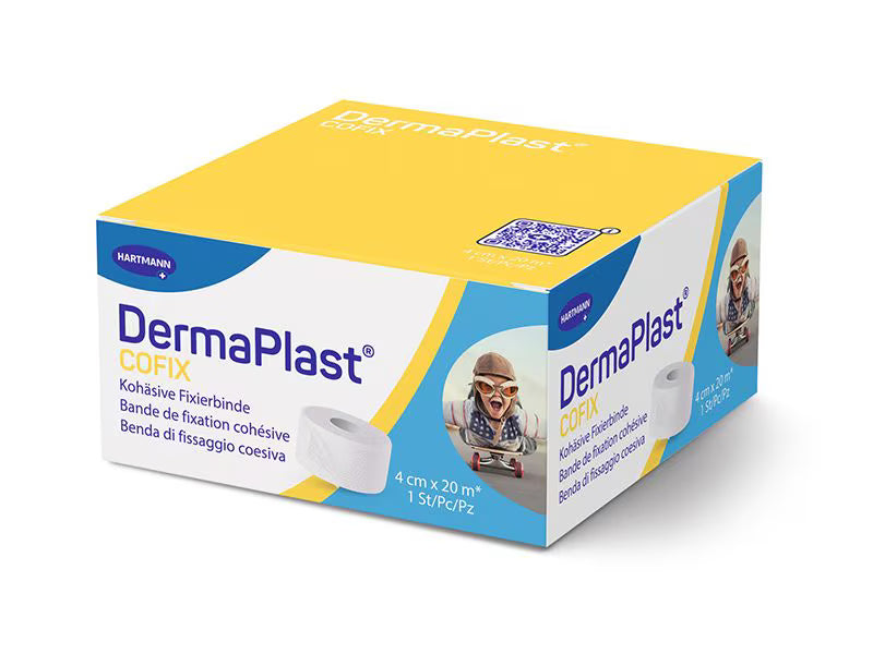 DermaPlast® CoFix Selbsthaftende Binde Sparrollen, Faltschachtel, weiss 20m