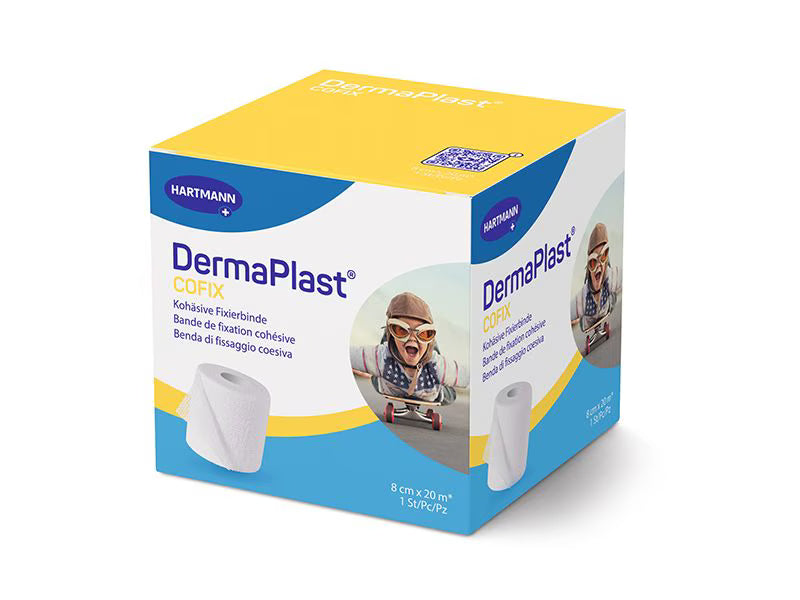 DermaPlast® CoFix Selbsthaftende Binde Sparrollen, Faltschachtel, weiss 20m