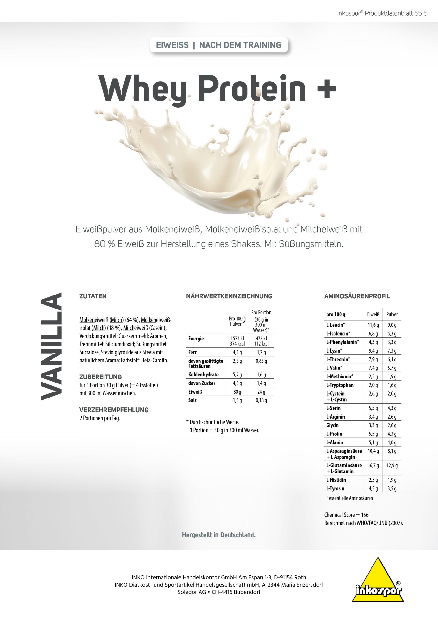 INKOSPOR Whey Protein+ 500g
