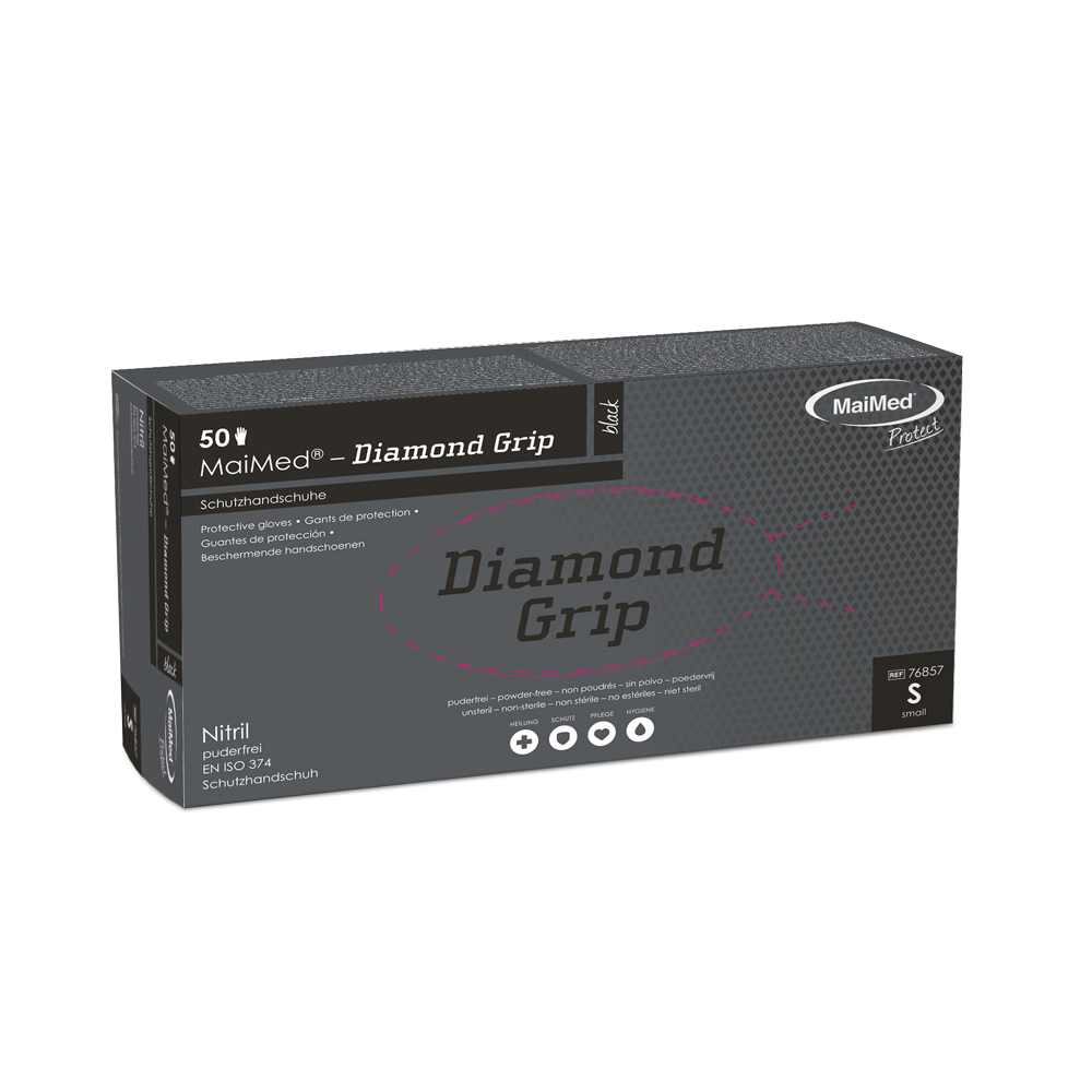 Nitril - Einweghandschuh Diamond Grip Black