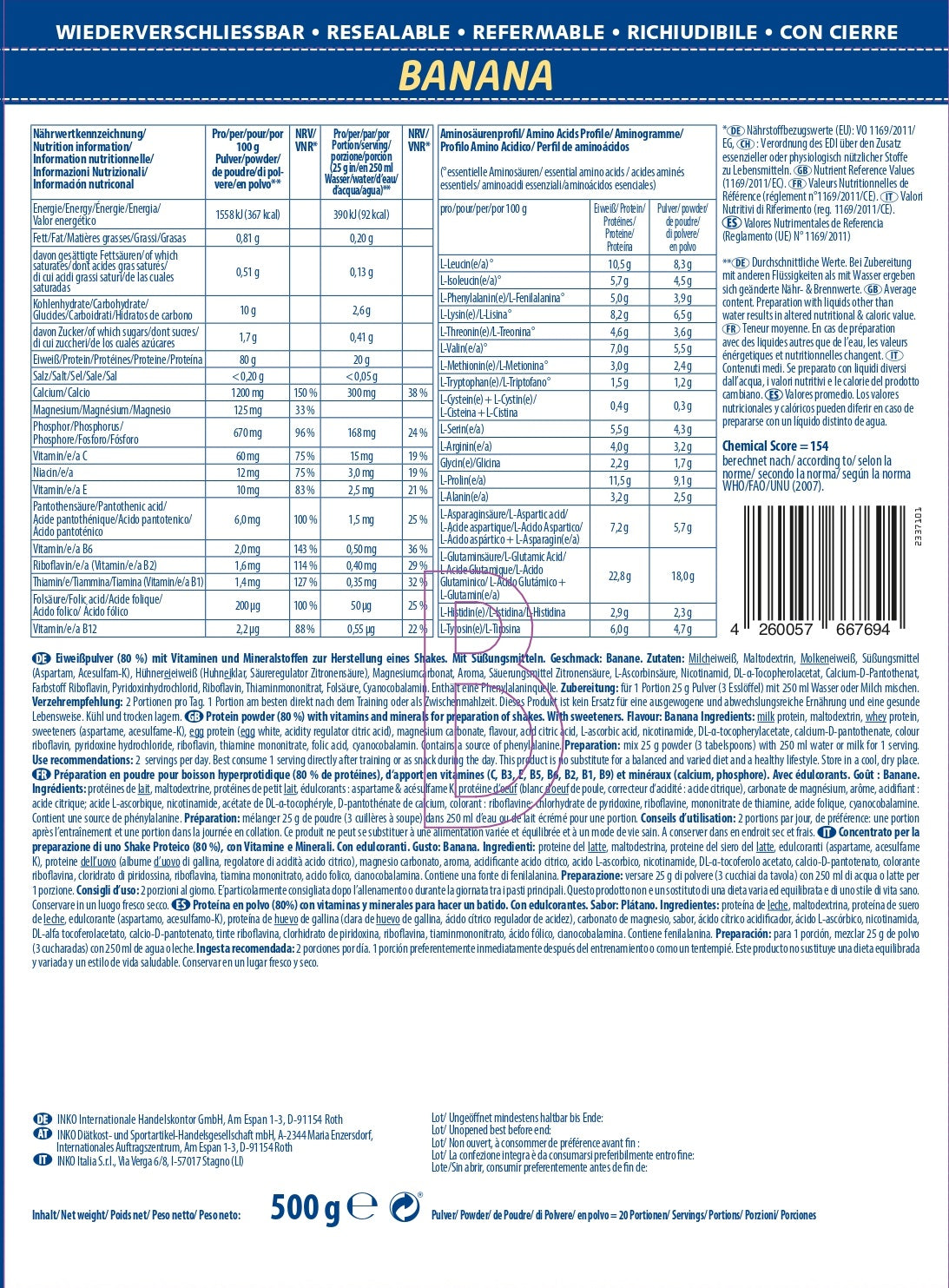 ACTIVE Pro 80 - Banane 500g