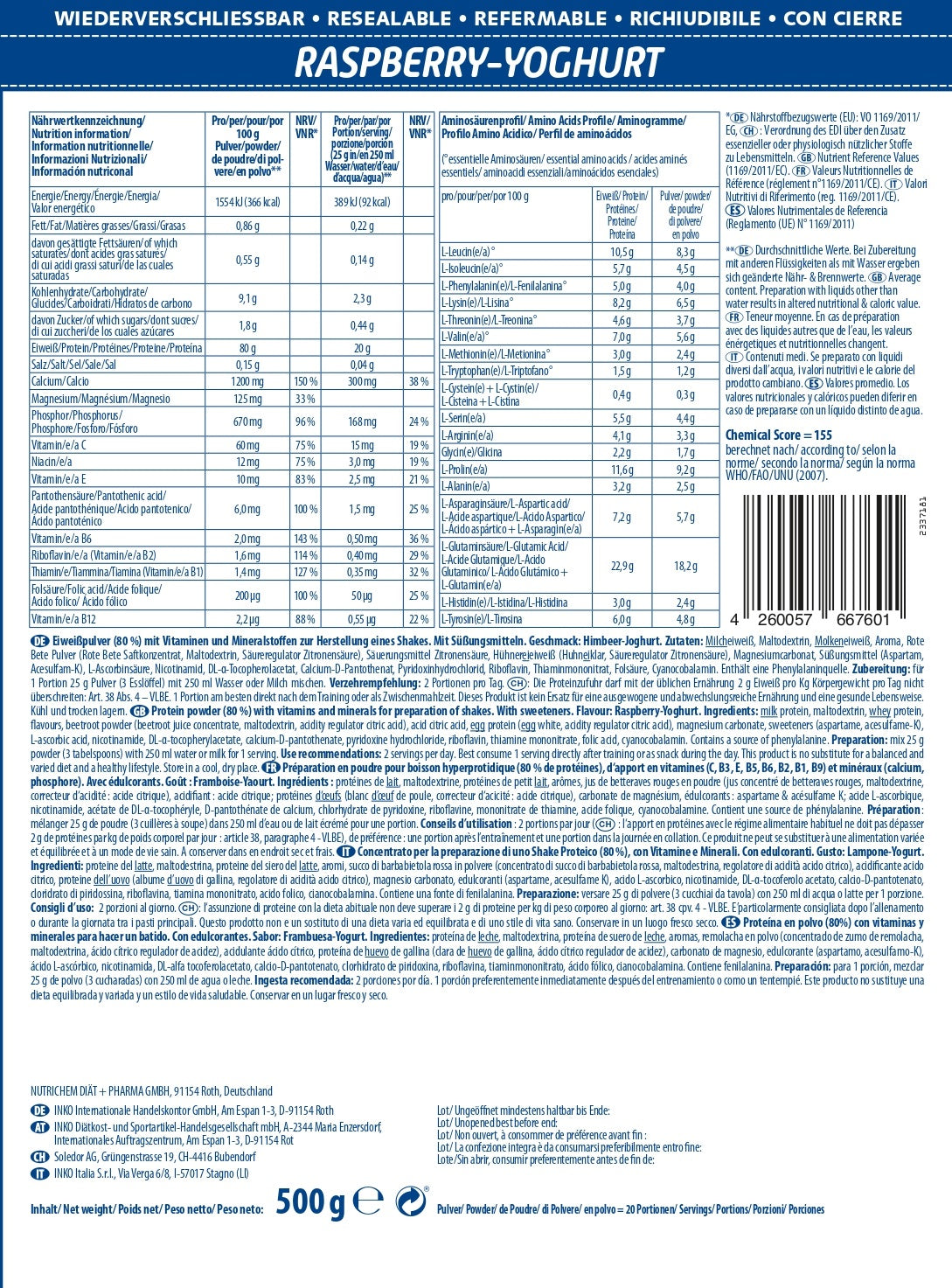 ACTIVE Pro 80 - Himbeer-Joghurt 500g