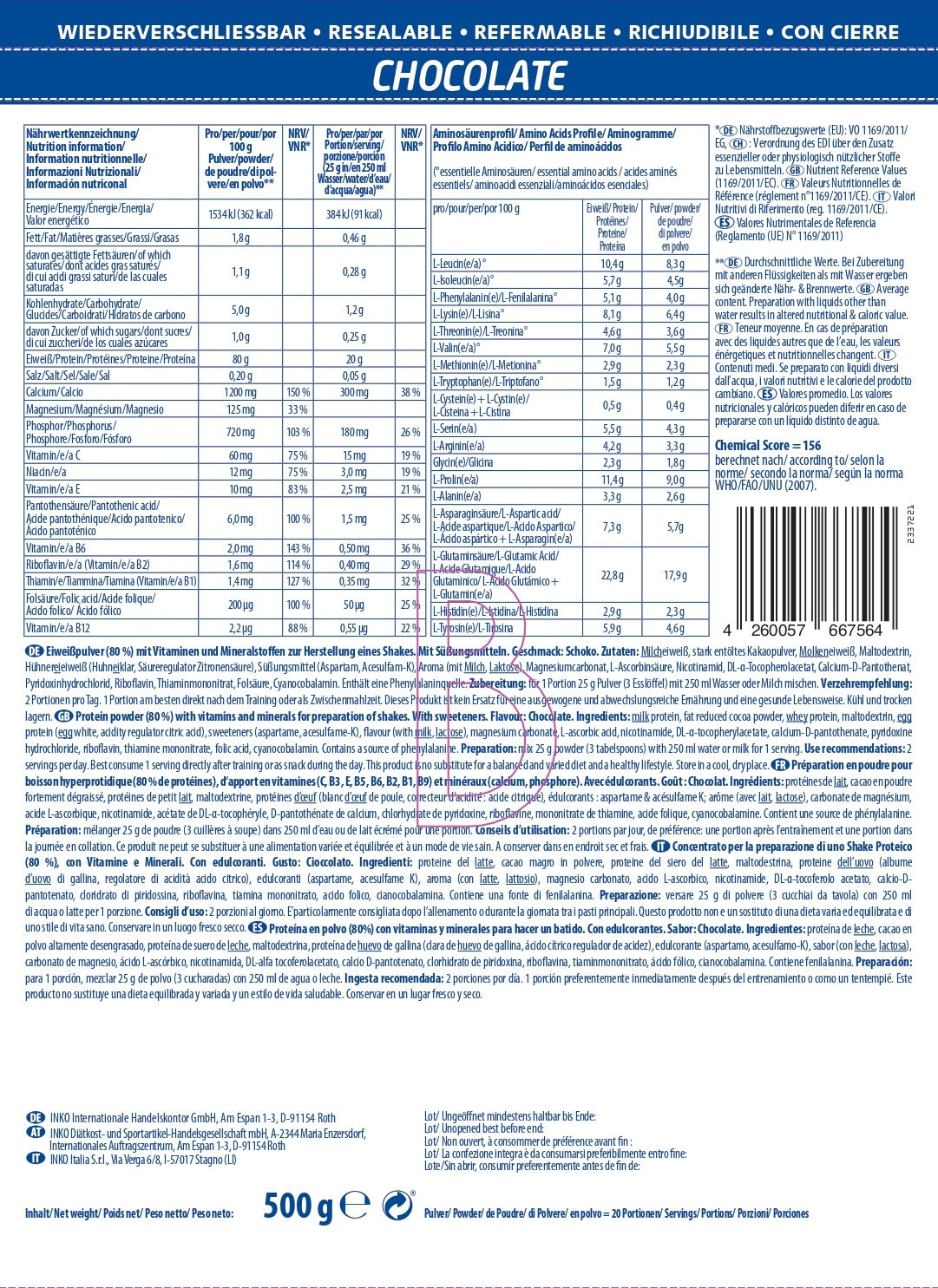 ACTIVE Pro 80 - Schoko 500g
