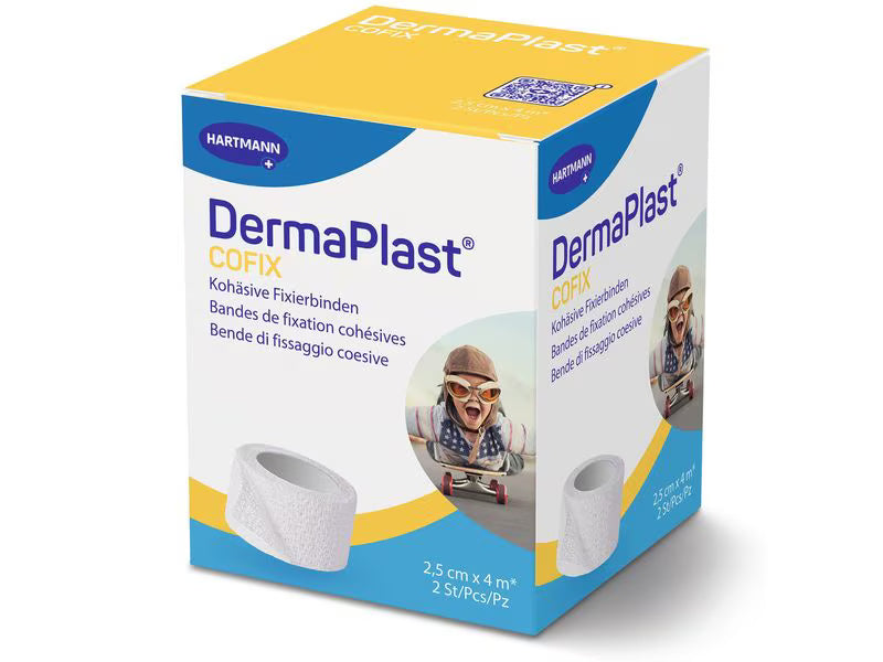 DermaPlast® CoFix Selbsthaftende Binde Faltschachtel, weiss 4m