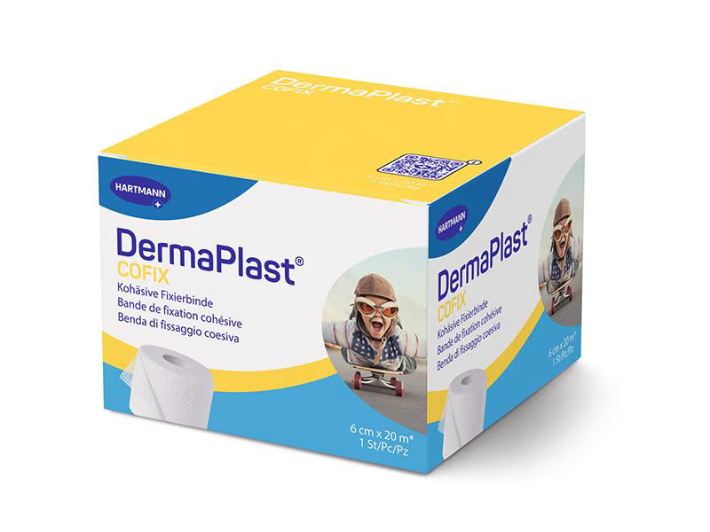 DermaPlast® CoFix Selbsthaftende Binde Sparrollen, Faltschachtel, weiss 20m