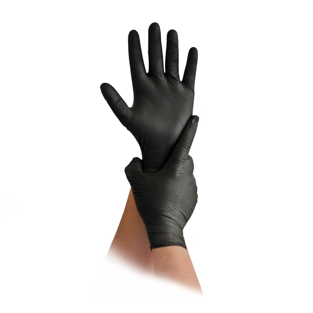 Nitril - Einweghandschuh Diamond Grip Black
