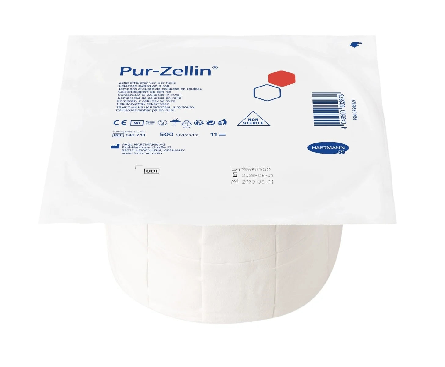 Pur-Zellin® 11-fach, gerollt 4 x 5 cm
