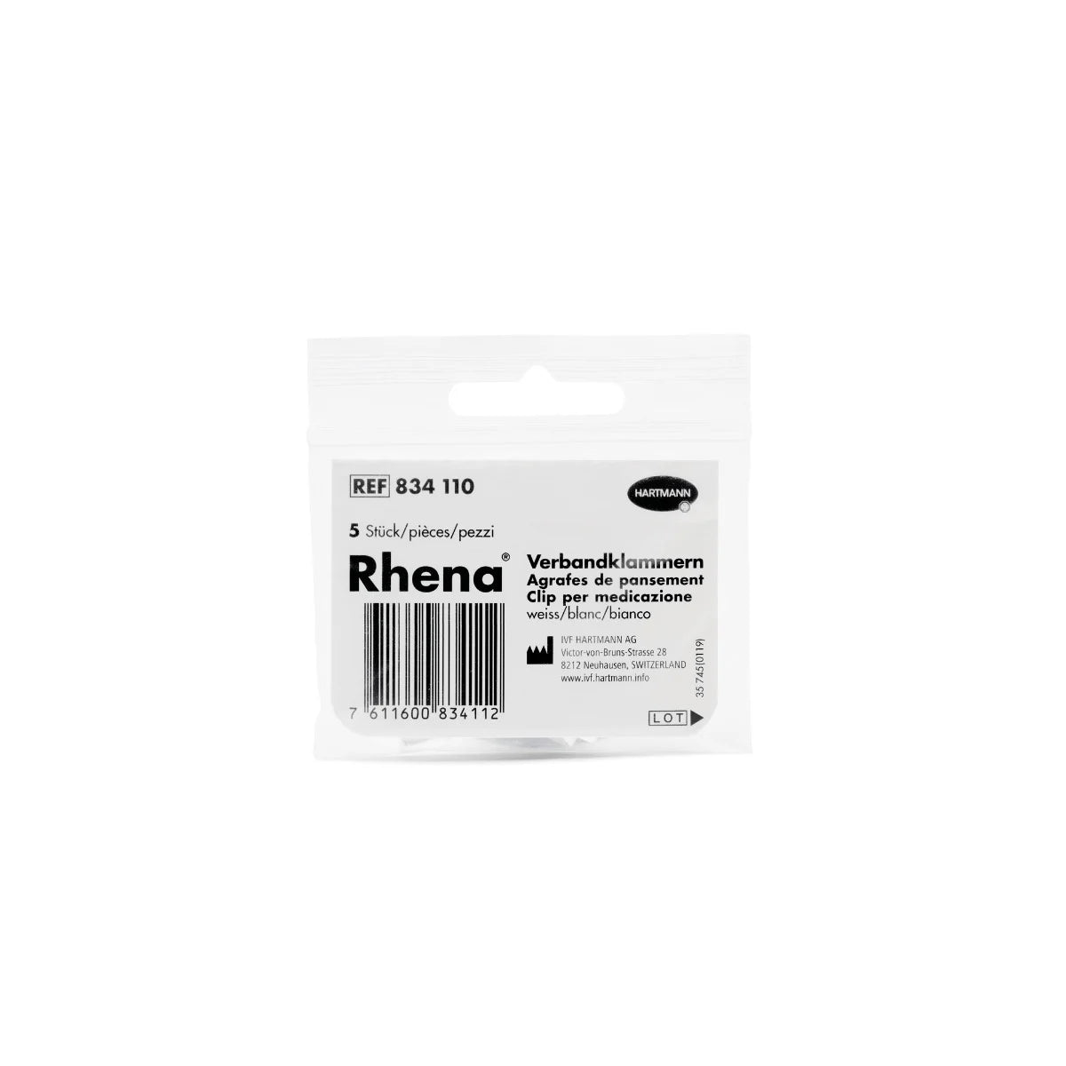 Rhena® Verbandklammern weiss - 5 Stück