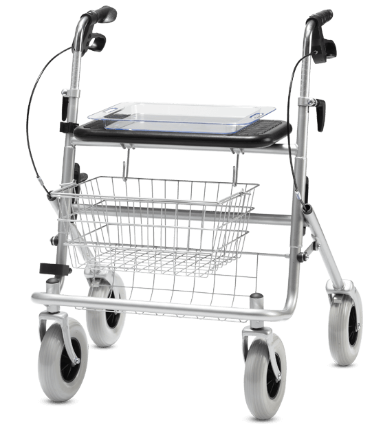 Standardrollator B XXL inkl. Einkaufskorb, Stockhalter und Tablett