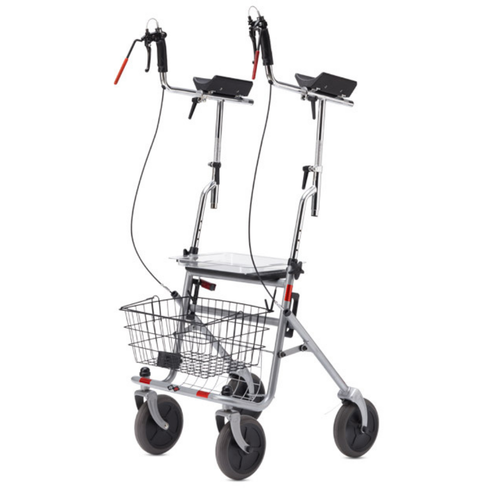 Standard Rollator Senio SRL including shopping basket, cane holder and tray