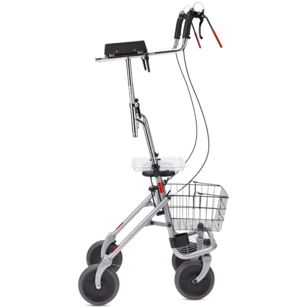 Standard Rollator Senio SRL including shopping basket, cane holder and tray